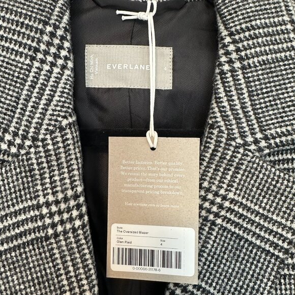 Everlane The Oversized Blazer in wool - Glen Plaid - Picture 9 of 9